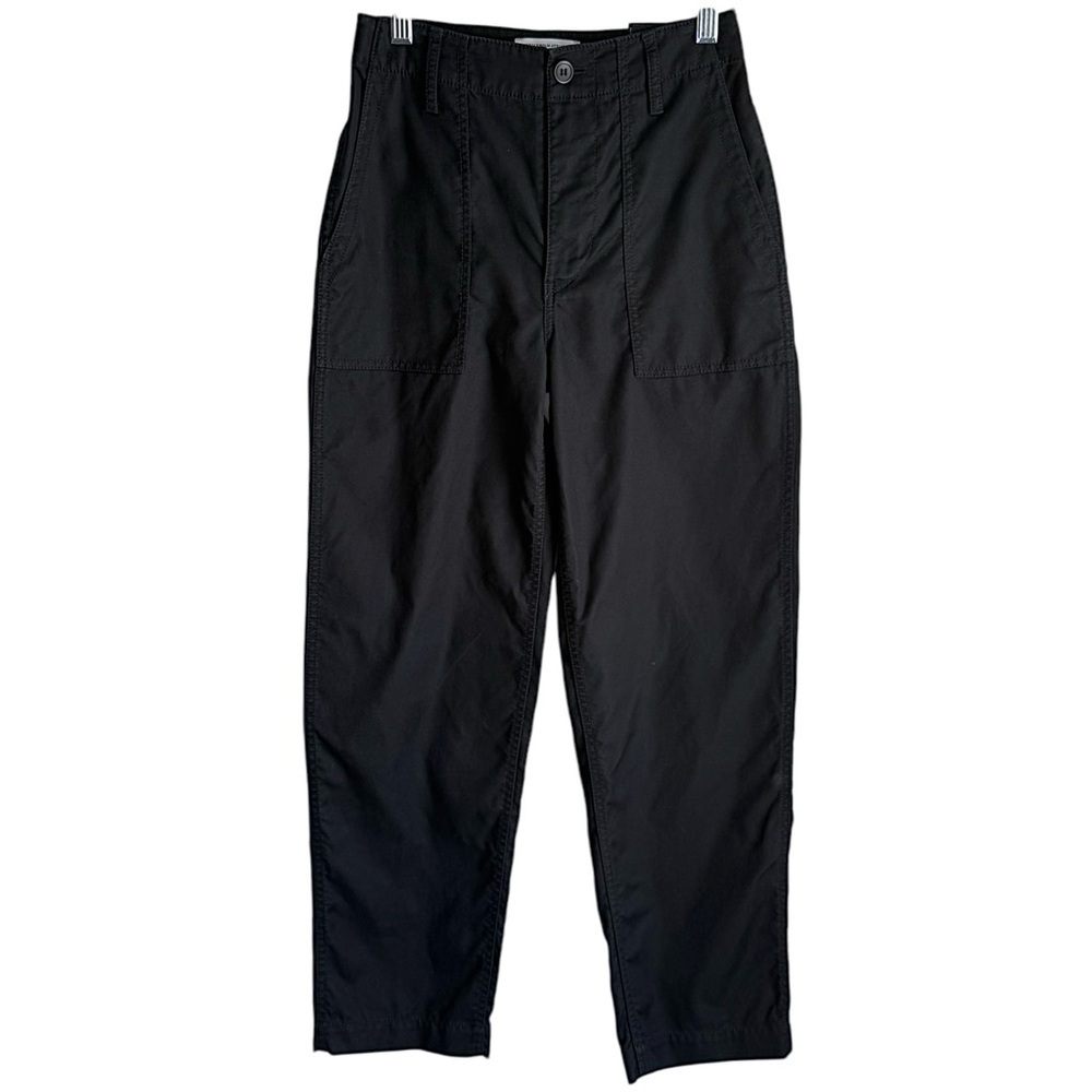 & Other Stories Black High Rise Cotton Crop Cargo Pants Size 0 NWOT